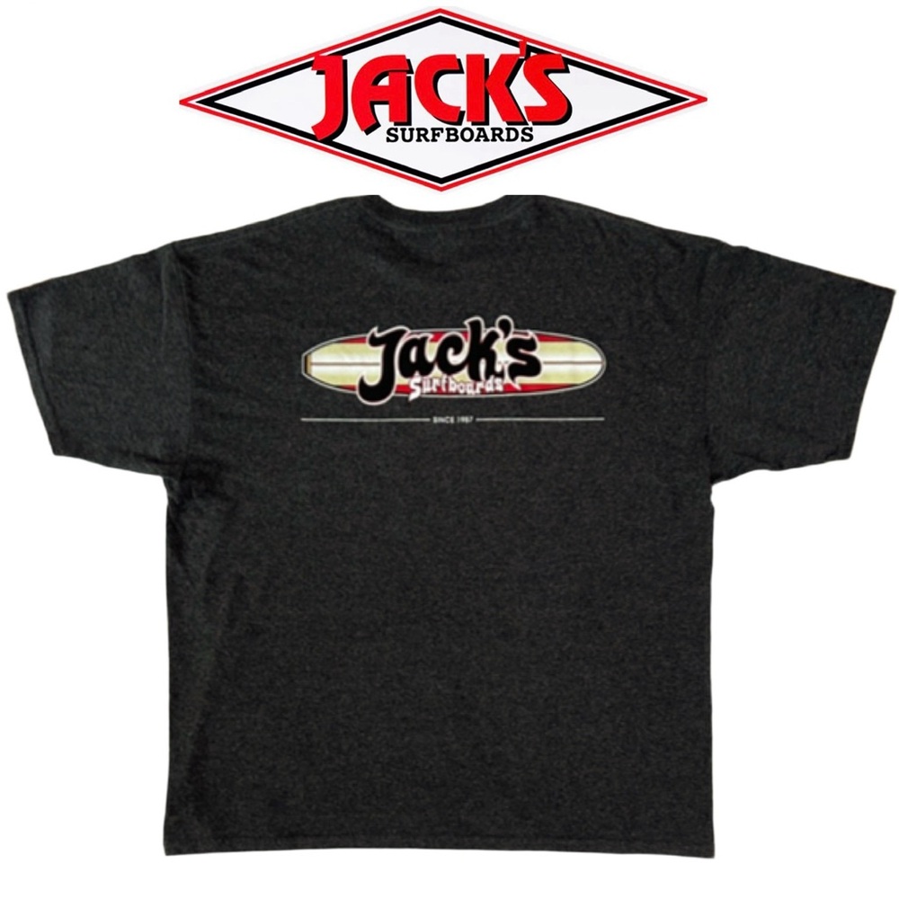 Jacks Surfboards Tee Shirt Gray California Surfing Apparel Surfboard Graphic XXL